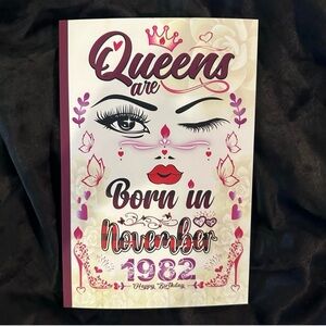 NOVEMBER 1982 BIRTHDAY JOURNAL NOTEBOOK NOTEPAD QUEEN LINED INSPIRATIONAL 6x9
